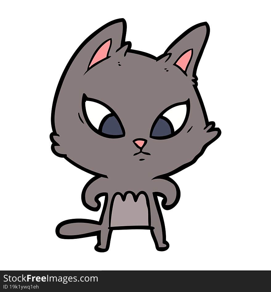 confused cartoon cat. confused cartoon cat