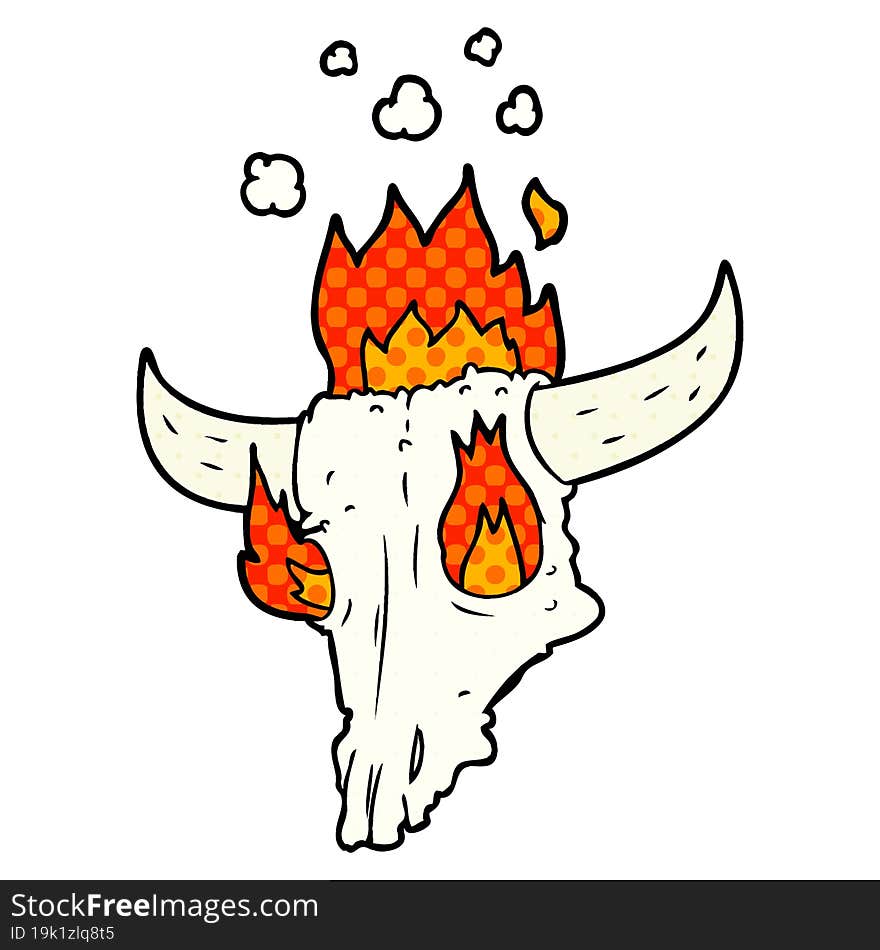 spooky flaming animals skull cartoon. spooky flaming animals skull cartoon