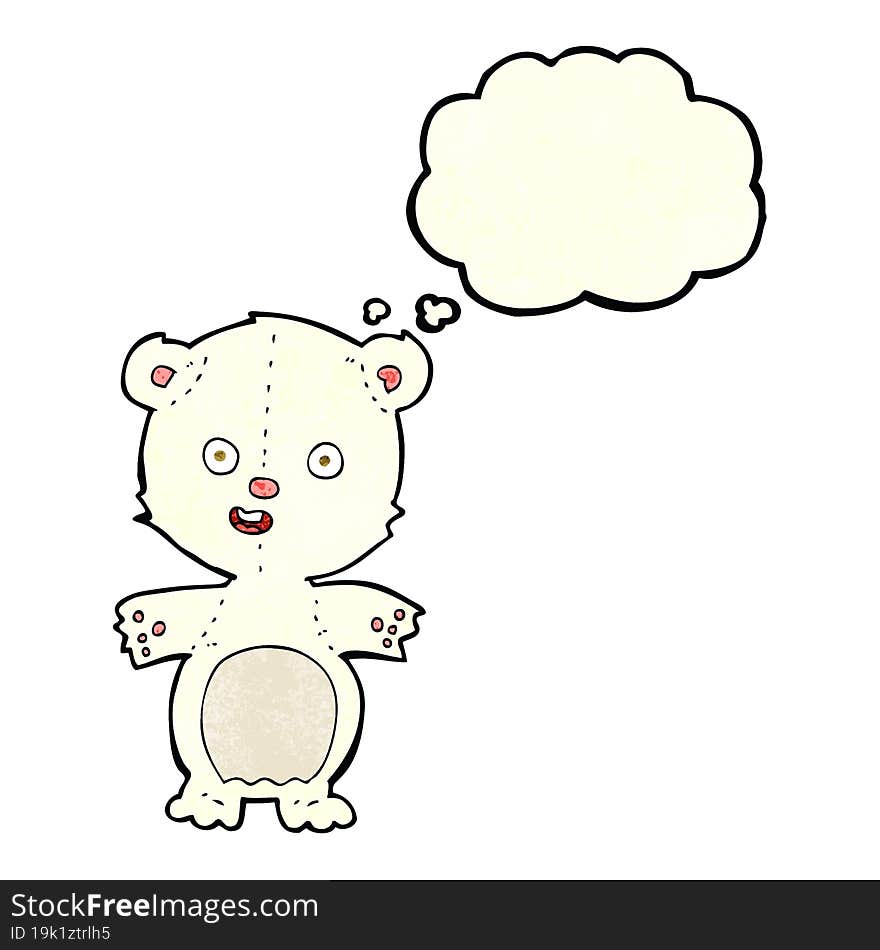 cute polar bear cartoon with thought bubble