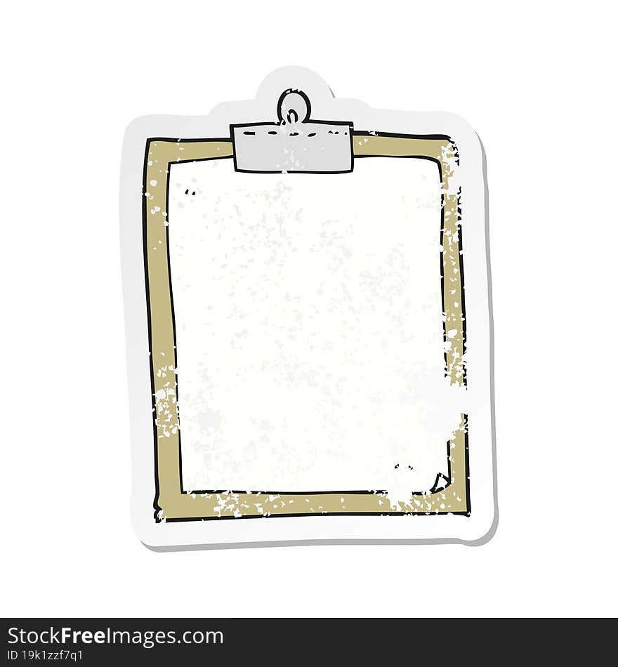 retro distressed sticker of a cartoon clipboard