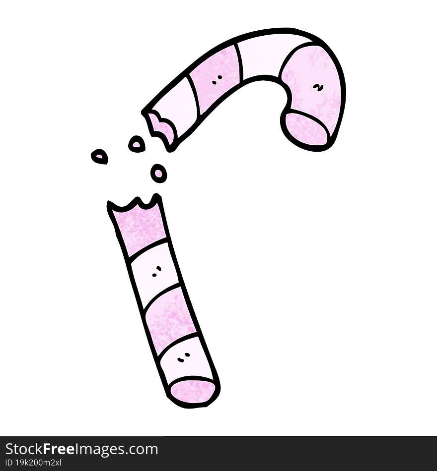 Cartoon Doodle Pink Candy Cane