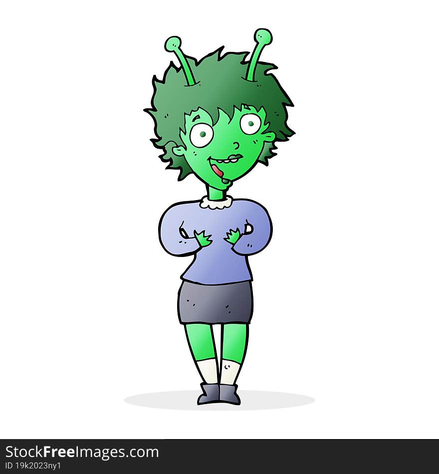 Cartoon Alien Woman