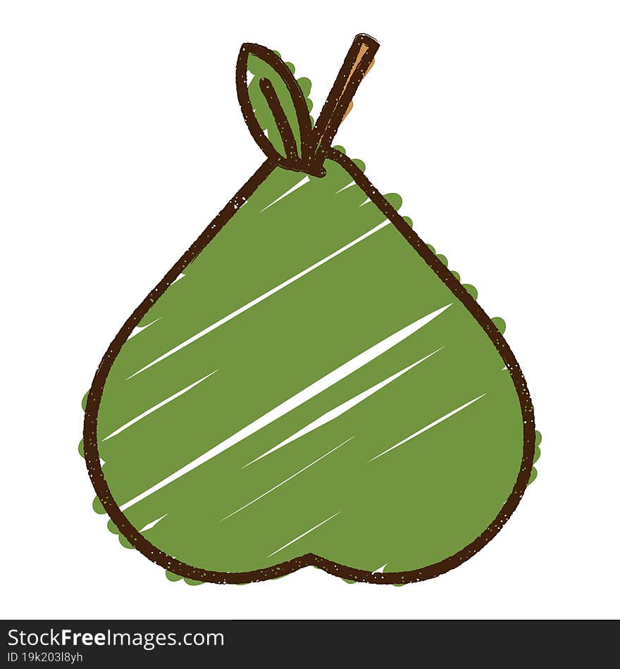 Pear Chalk Drawing