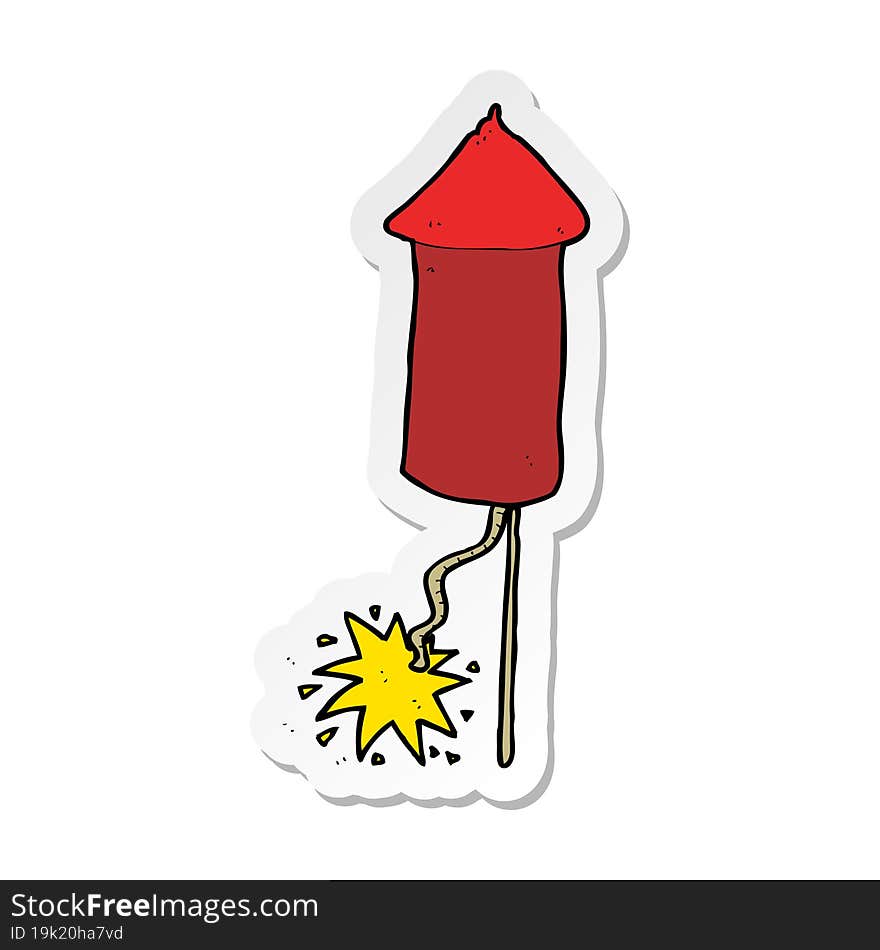 sticker of a cartoon firework