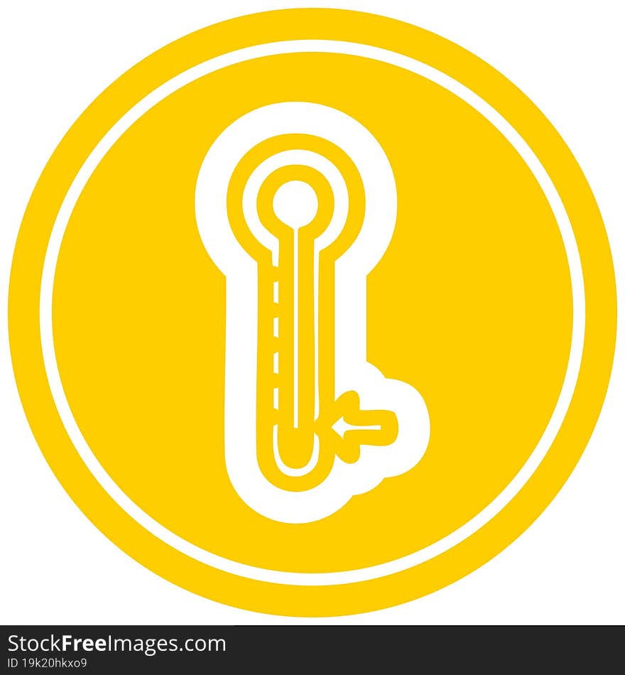 low temperature circular icon symbol