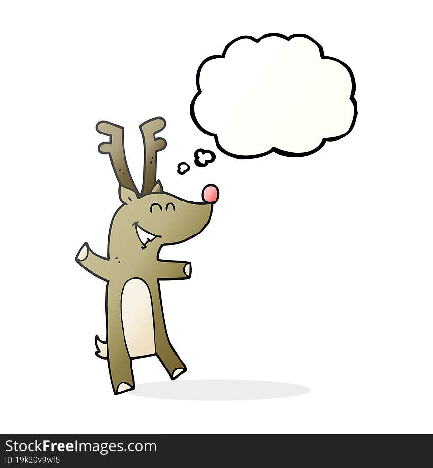 Thought Bubble Cartoon Reindeer