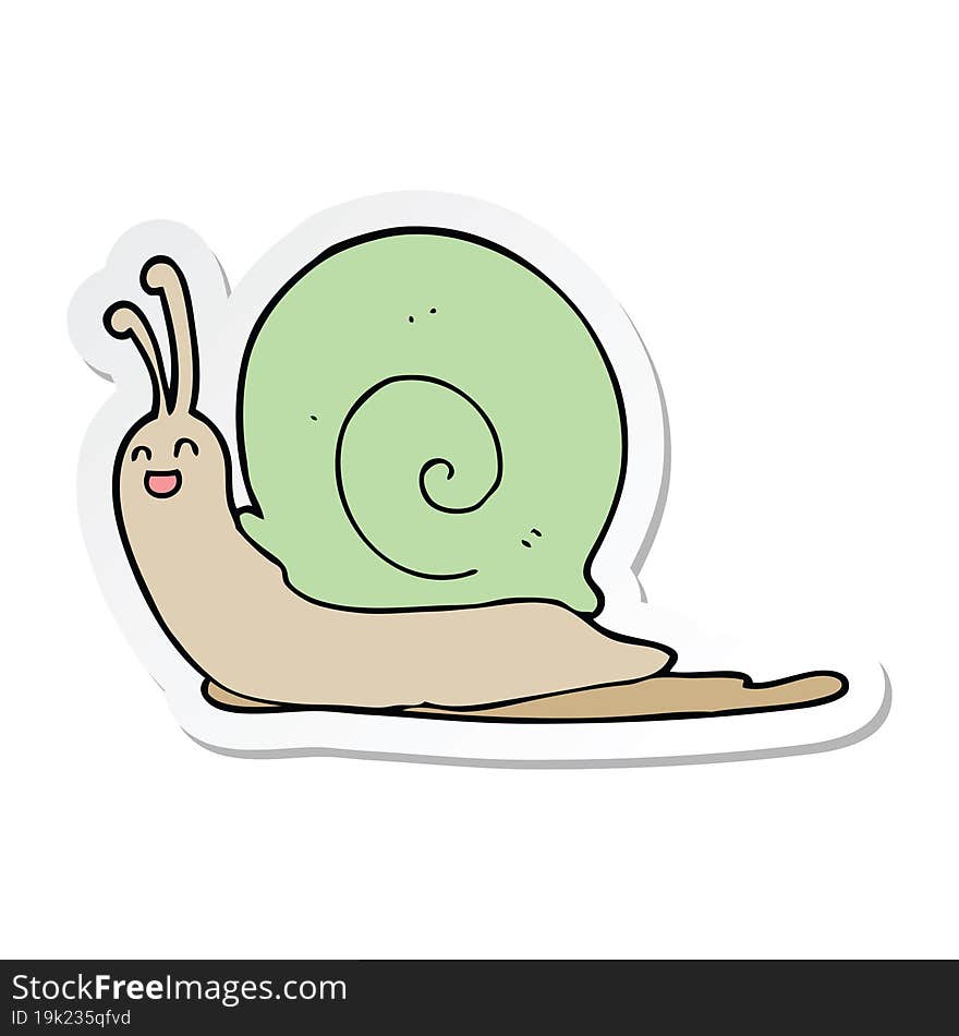 Sticker Of A Cartoon Snail