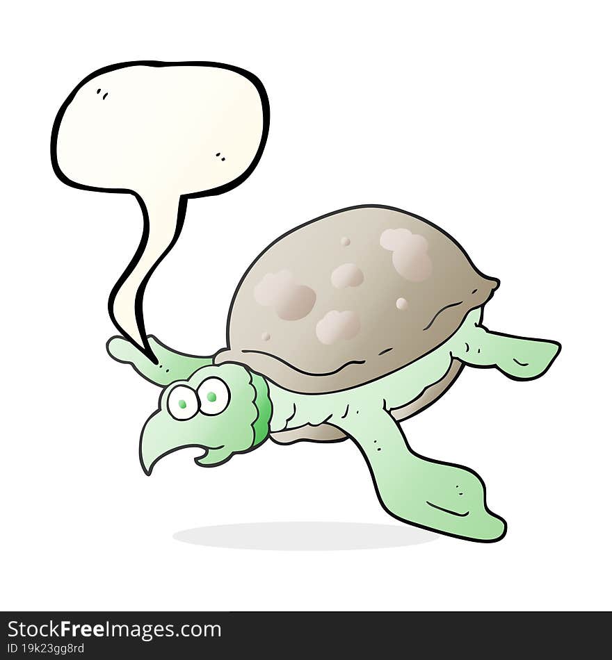 freehand drawn speech bubble cartoon turtle