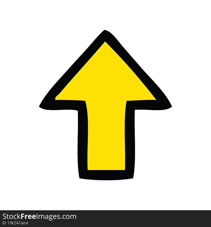 cute cartoon of a directional arrow