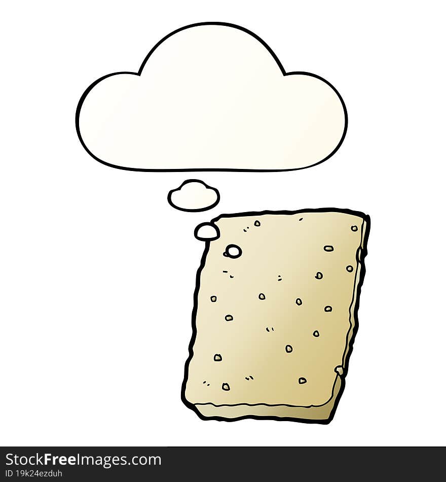 Cartoon Biscuit And Thought Bubble In Smooth Gradient Style