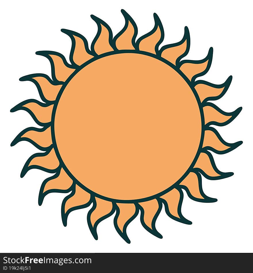 Tattoo Style Icon Of A Sun