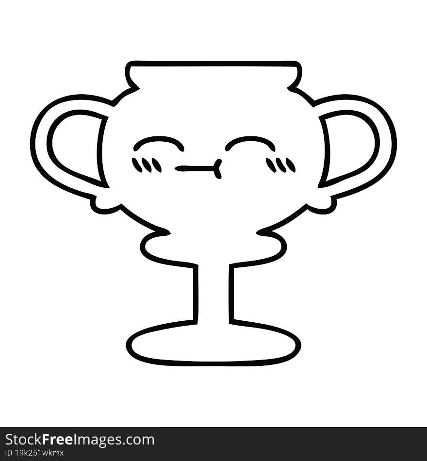 Line Drawing Cartoon Trophy