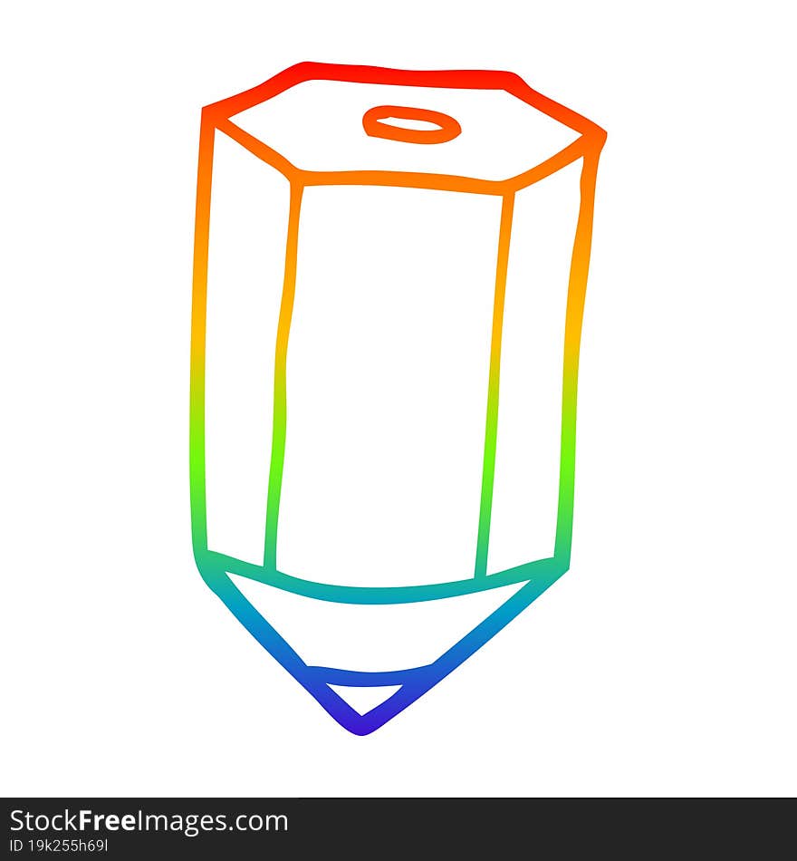 rainbow gradient line drawing of a cartoon colored pencil