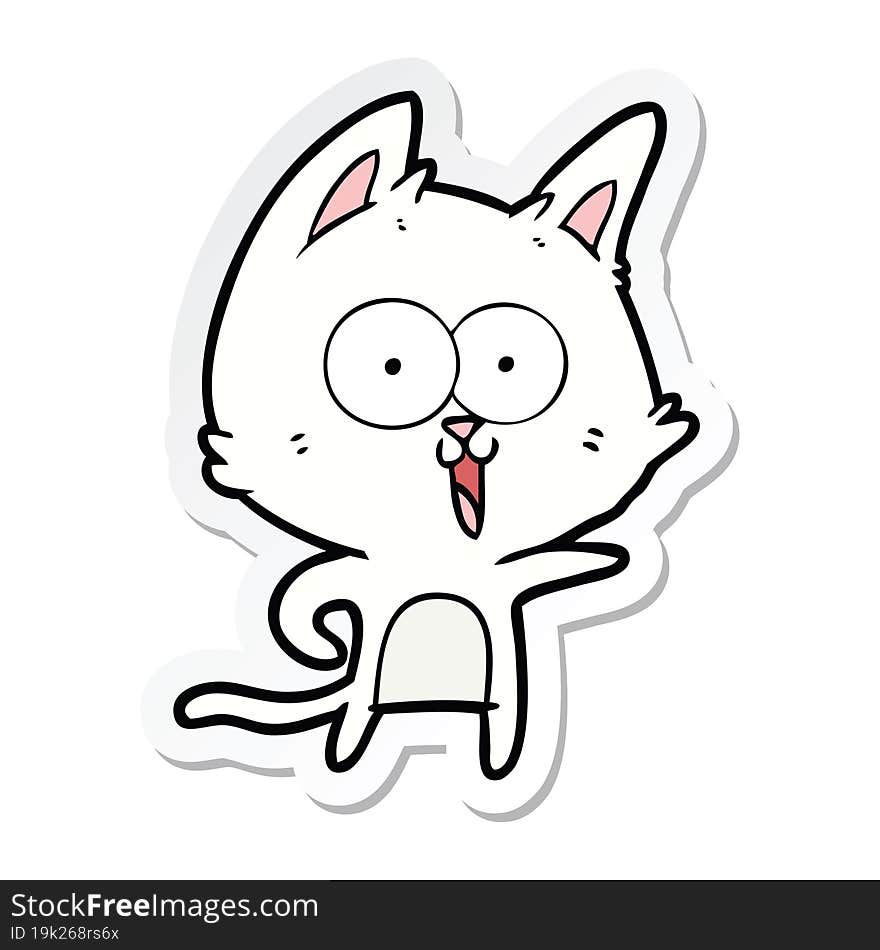 sticker of a funny cartoon cat