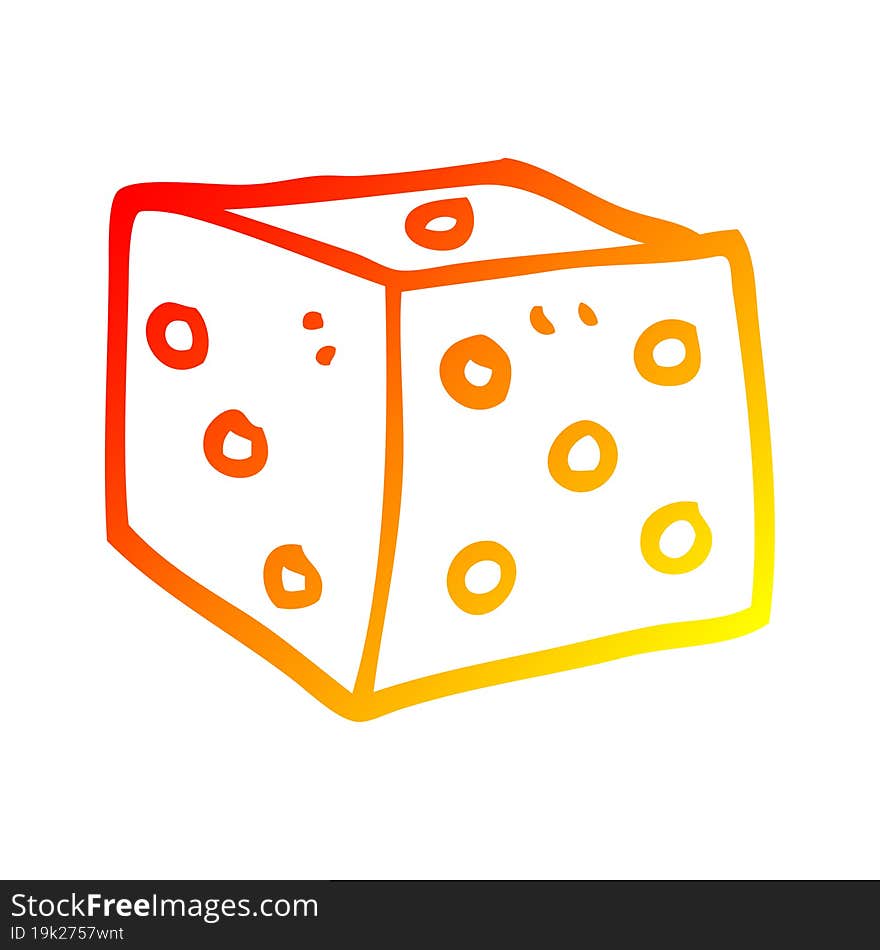 Warm Gradient Line Drawing Cartoon Classic Dice