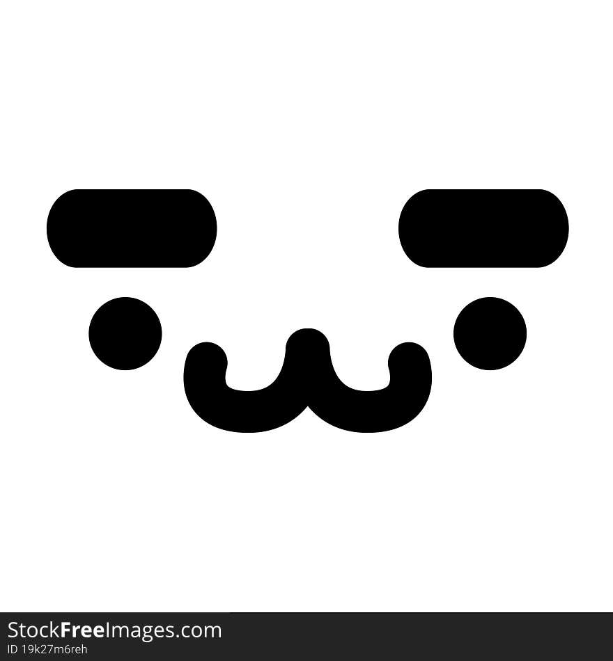 cute pet face with eyebrows icon