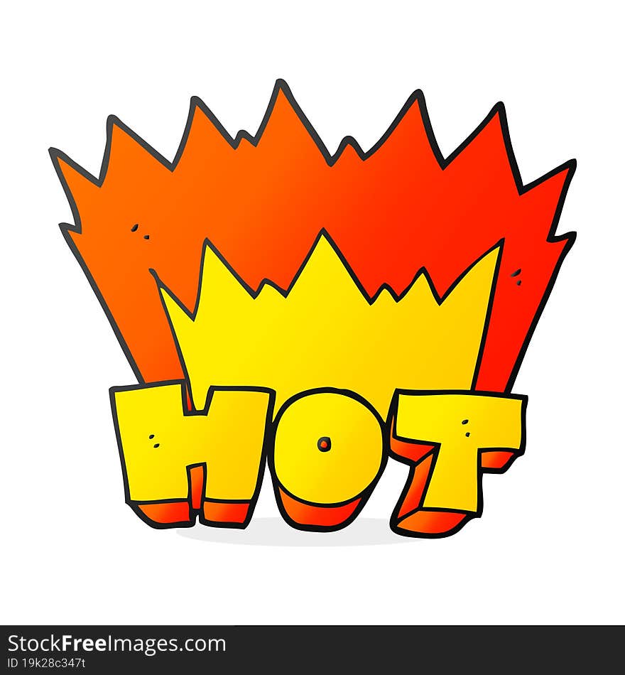 cartoon word hot