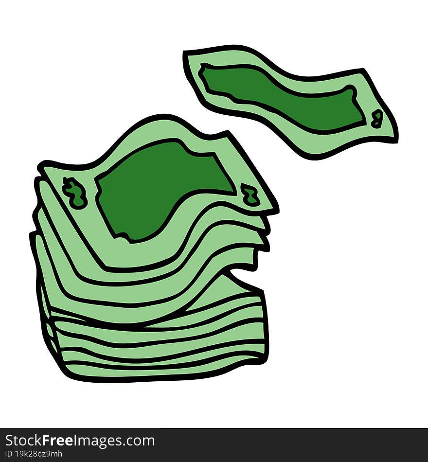 Cartoon Doodle Big Stack Of Money