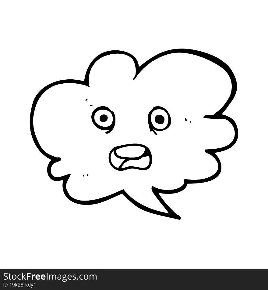 black and white cartoon shocked speech bubble