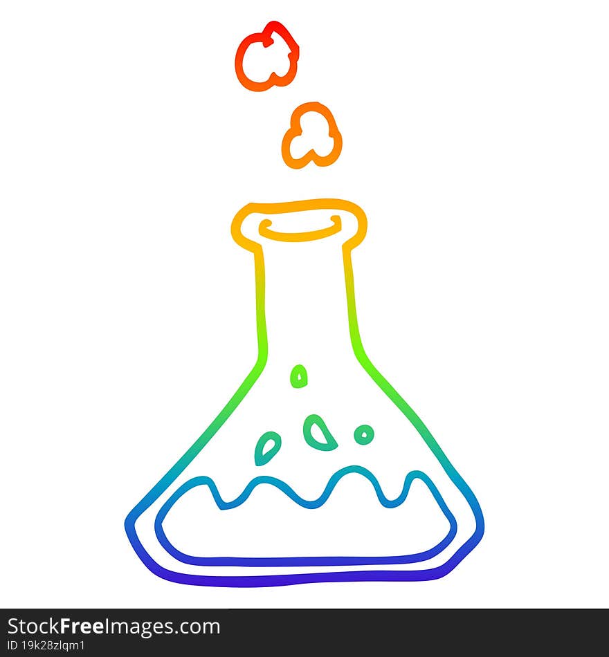 rainbow gradient line drawing cartoon science experiment