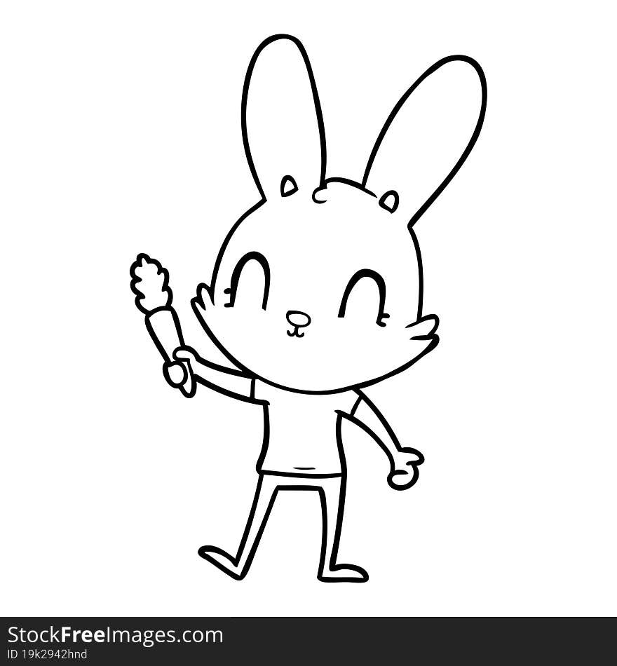 cute cartoon rabbit with carrot. cute cartoon rabbit with carrot