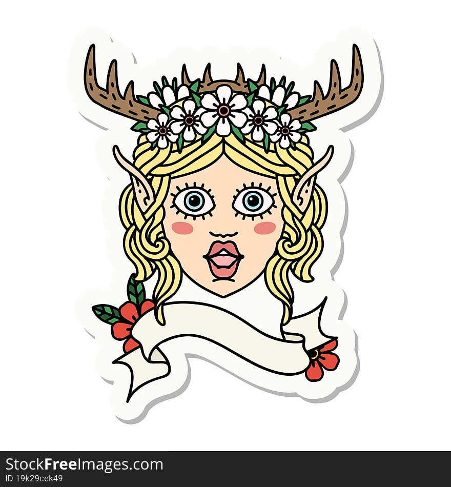 elf druid character face sticker