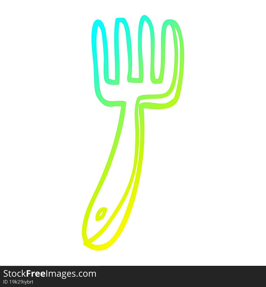 cold gradient line drawing cartoon fork