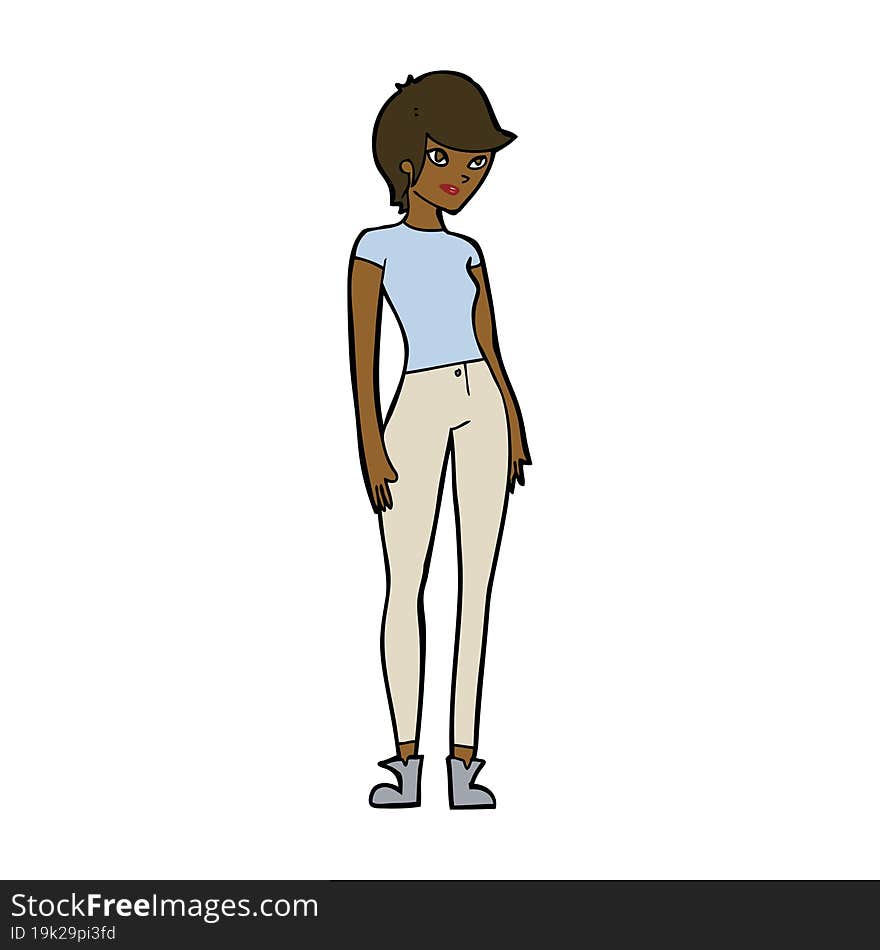 Cartoon Modern Attractive Woman