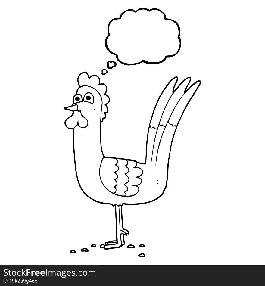 Thought Bubble Cartoon Chicken