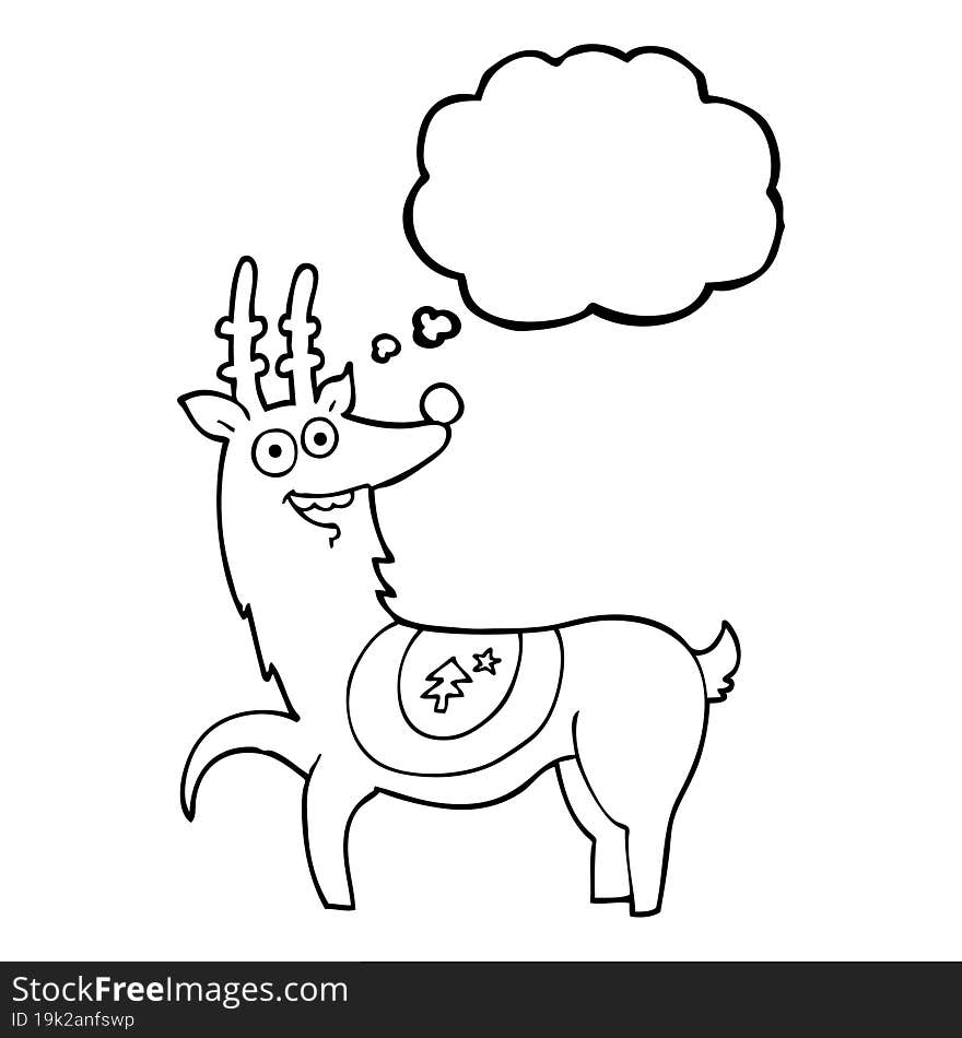 thought bubble cartoon christmas reindeer