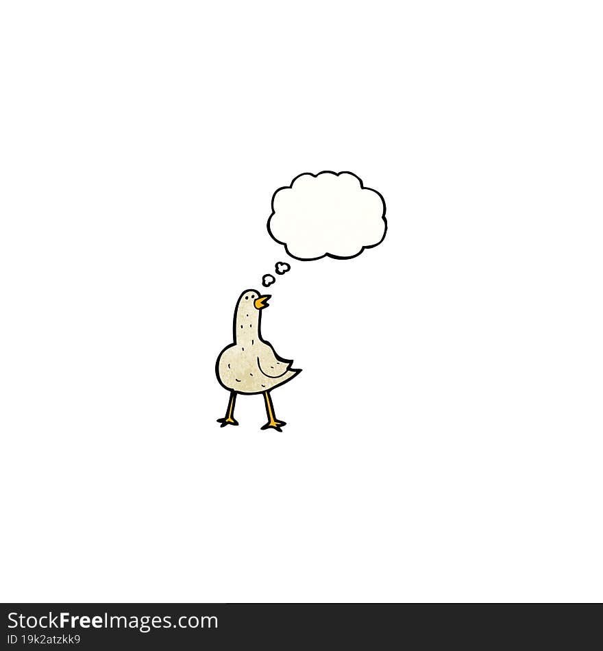 cartoon bird with thought bubble