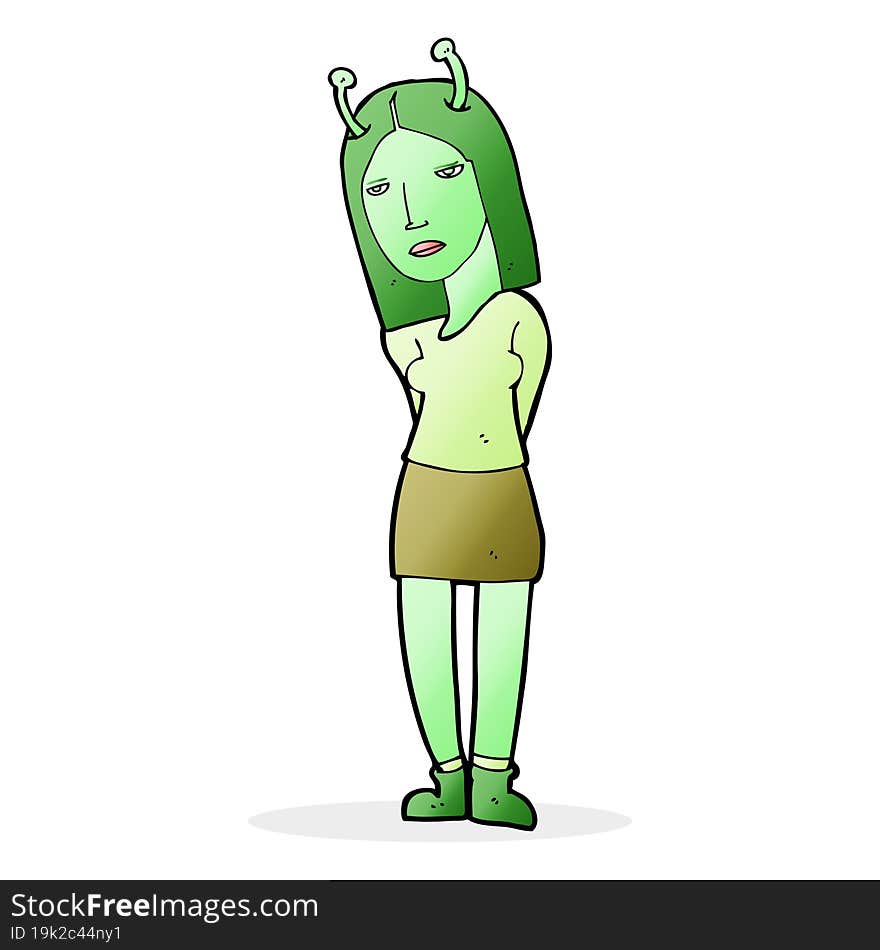 cartoon alien woman