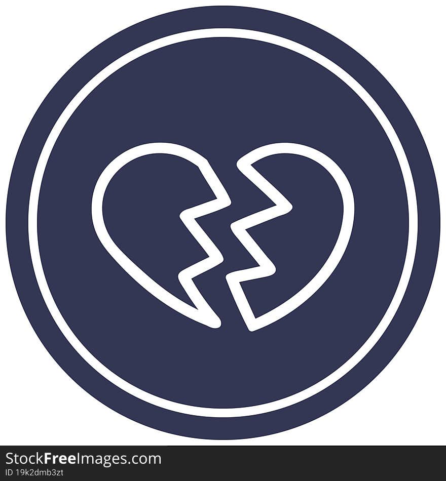 Broken Heart Circular Icon