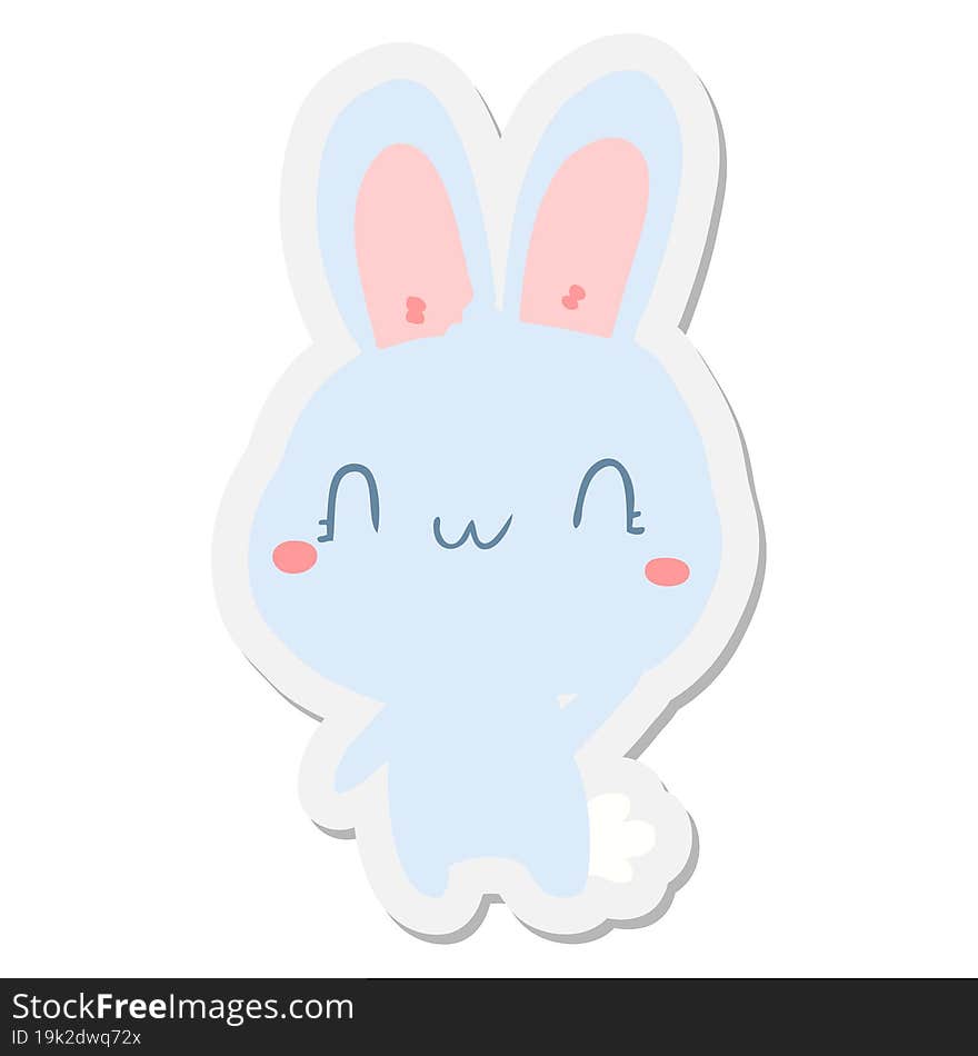 cartoon rabbit waving sticker