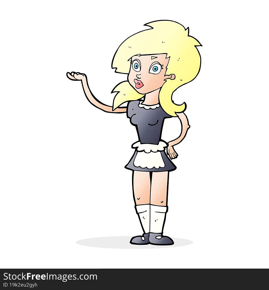 Cartoon Pretty Waitress