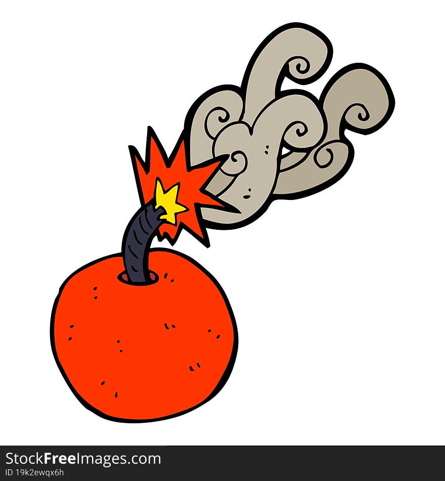 Cartoon Burning Bomb