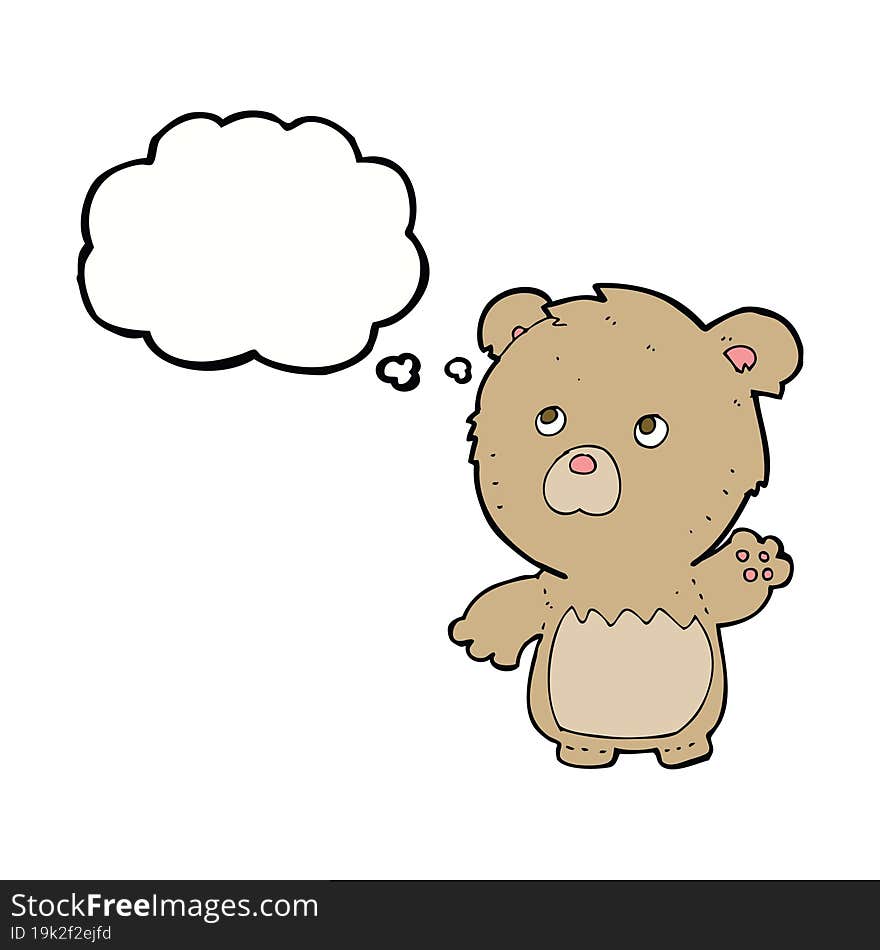 Cartoon Teddy Bear With Thought Bubble