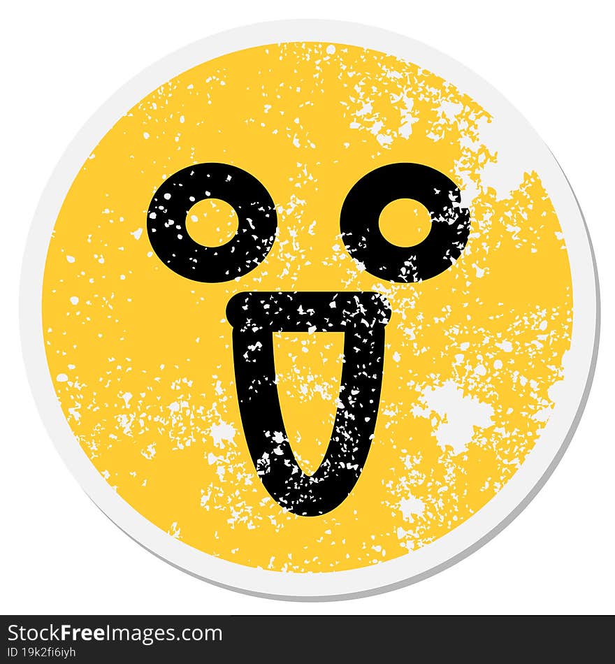 happy blank eye face circular sticker