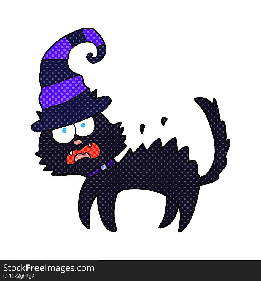 cartoon scared black cat