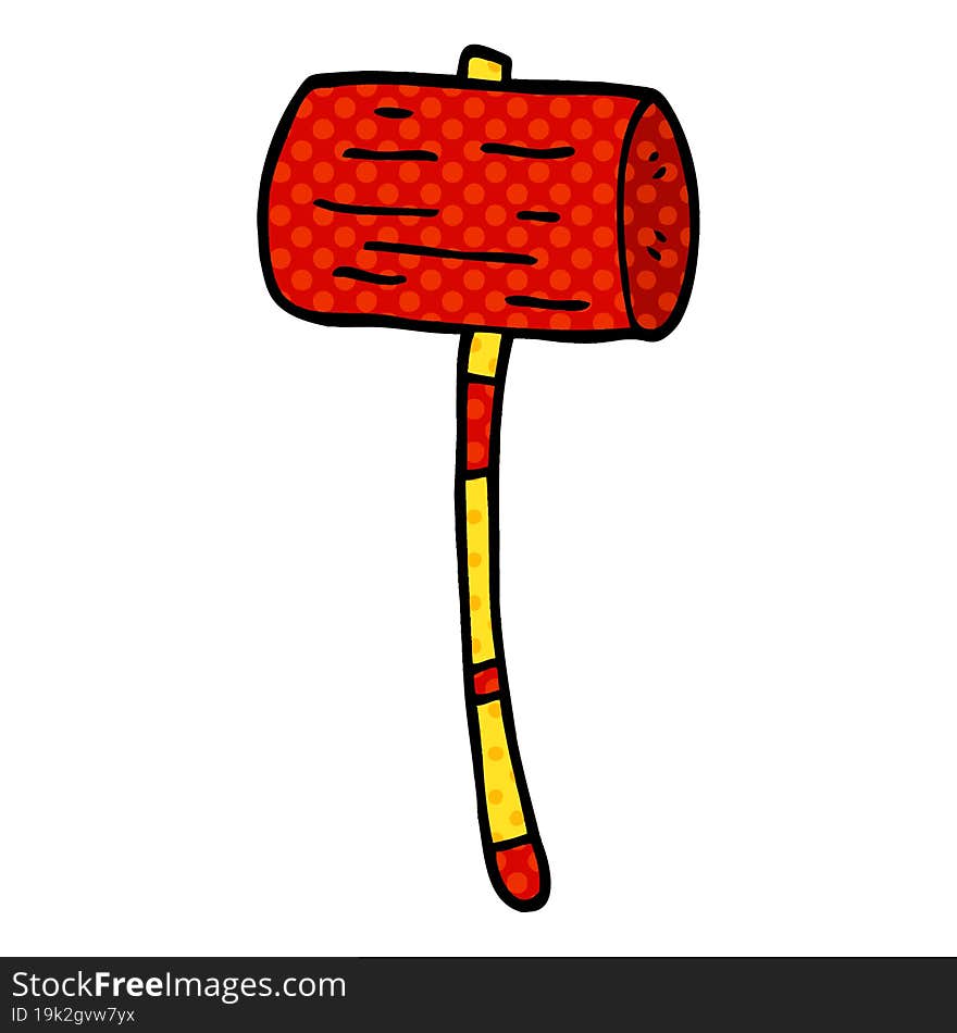 cartoon doodle mallet