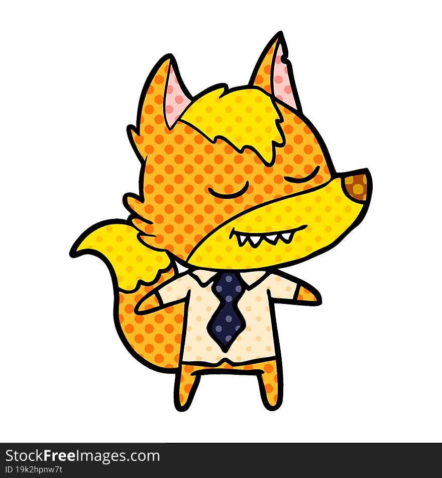 office worker fox cartoon character. office worker fox cartoon character