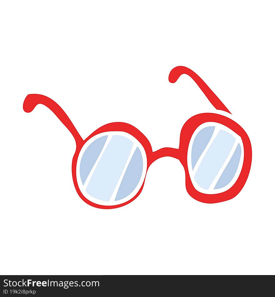 flat color illustration cartoon spectacles