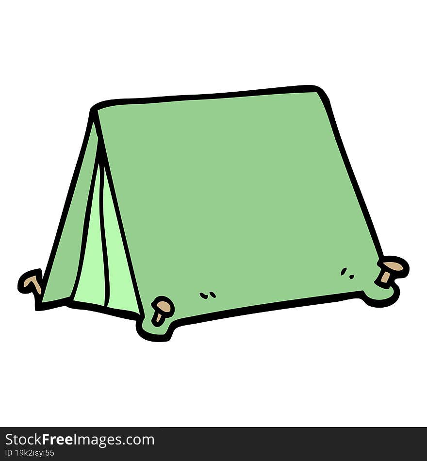 Hand Drawn Doodle Style Cartoon Tent