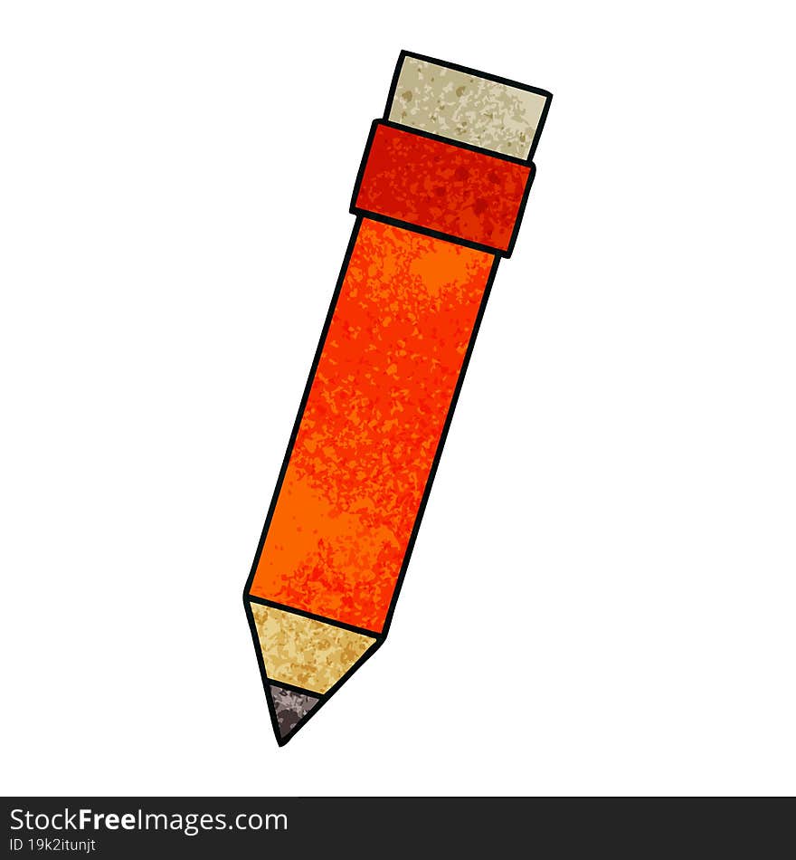 Quirky Hand Drawn Cartoon Pencil