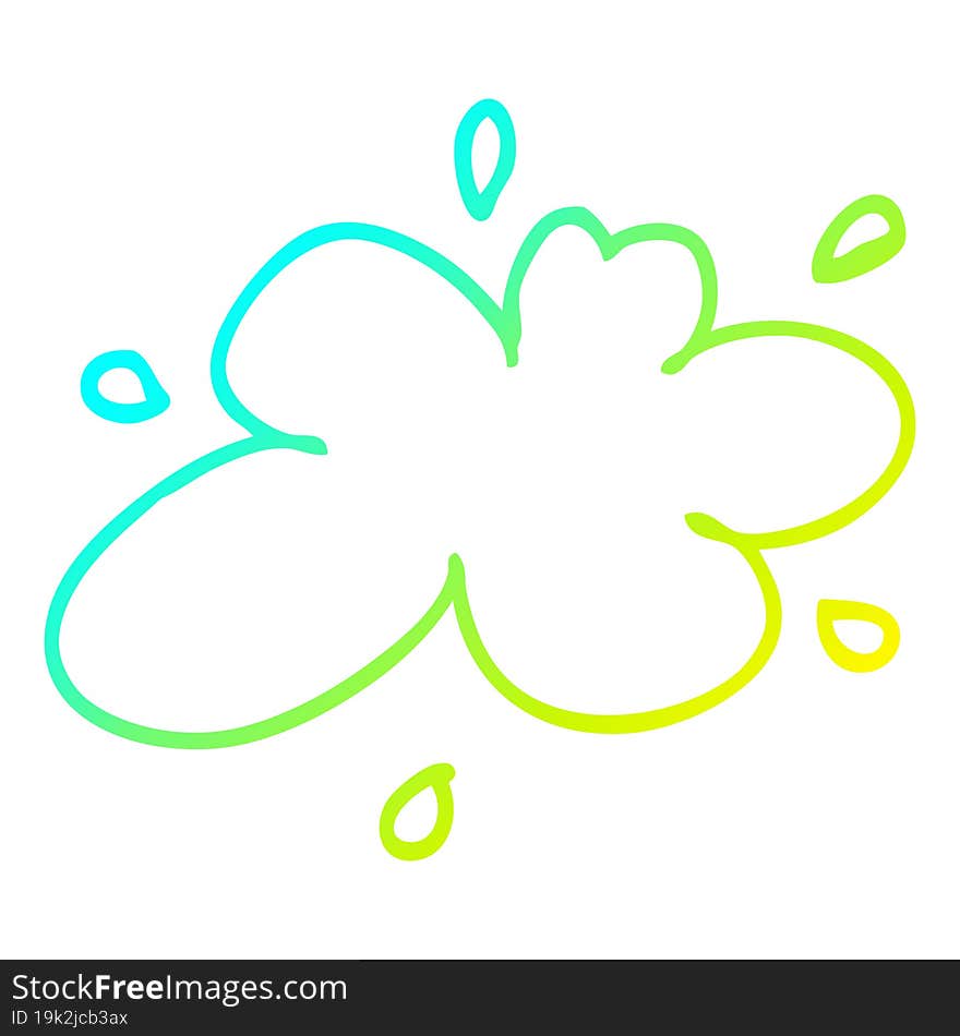 Cold Gradient Line Drawing Cartoon Water Splash