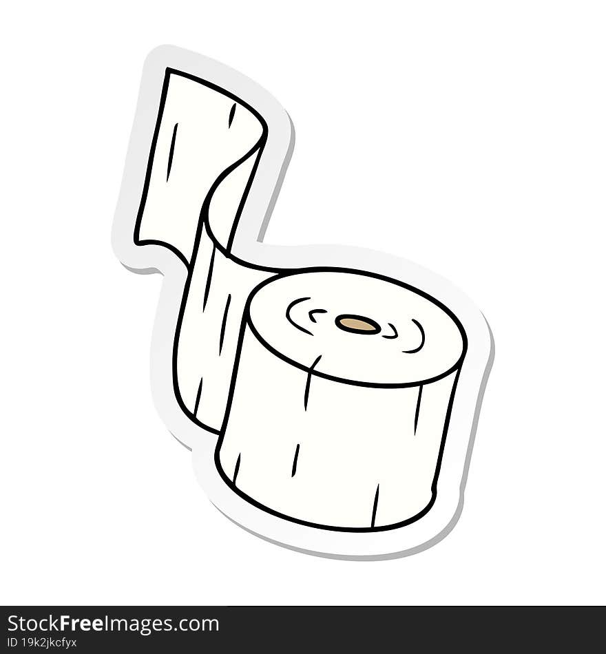 sticker cartoon doodle of a toilet roll