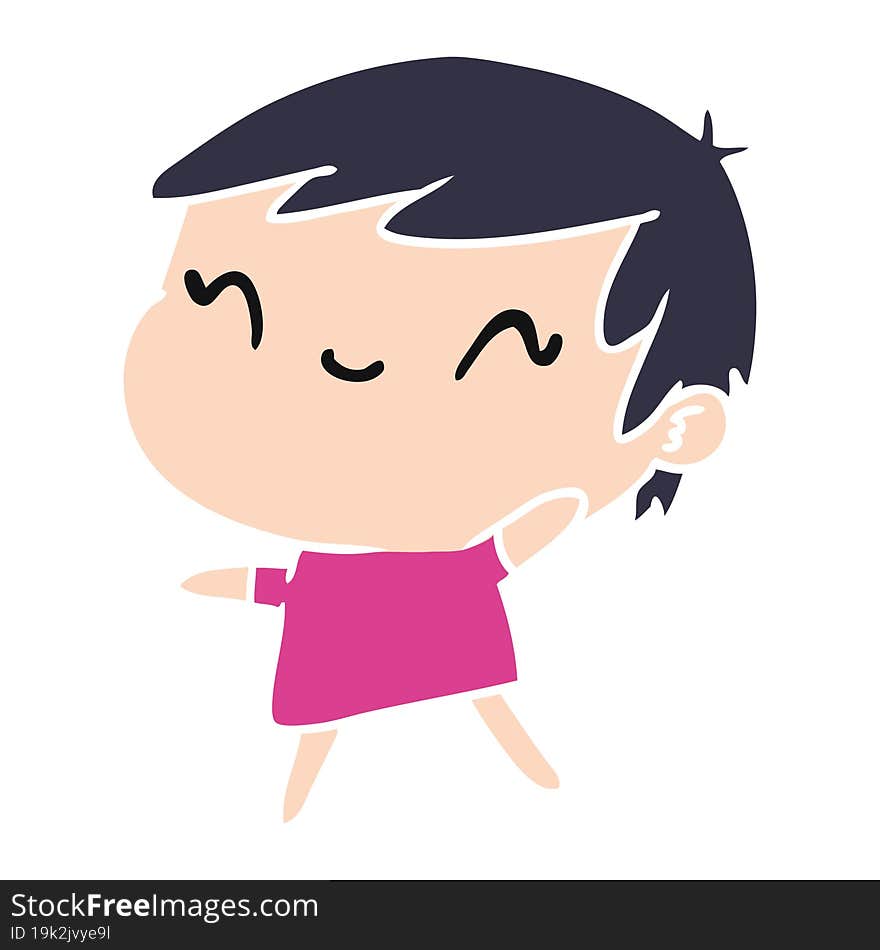 cartoon illustration of a cute kawaii girl. cartoon illustration of a cute kawaii girl