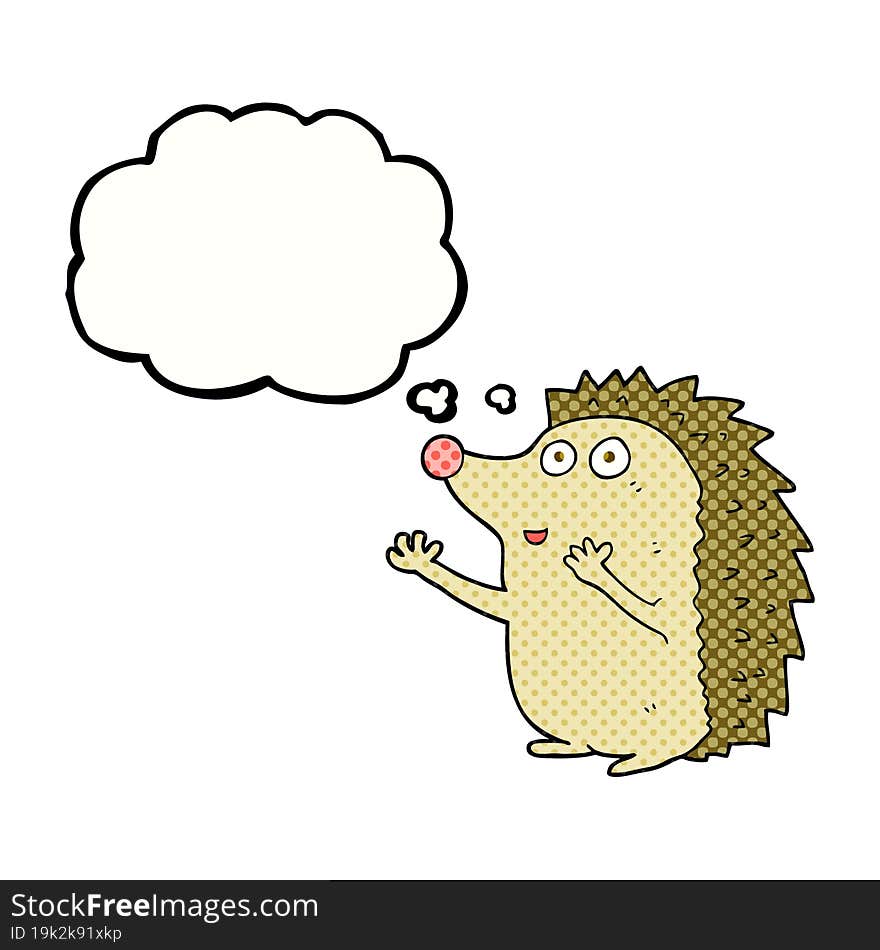 thought bubble cartoon cute hedgehog