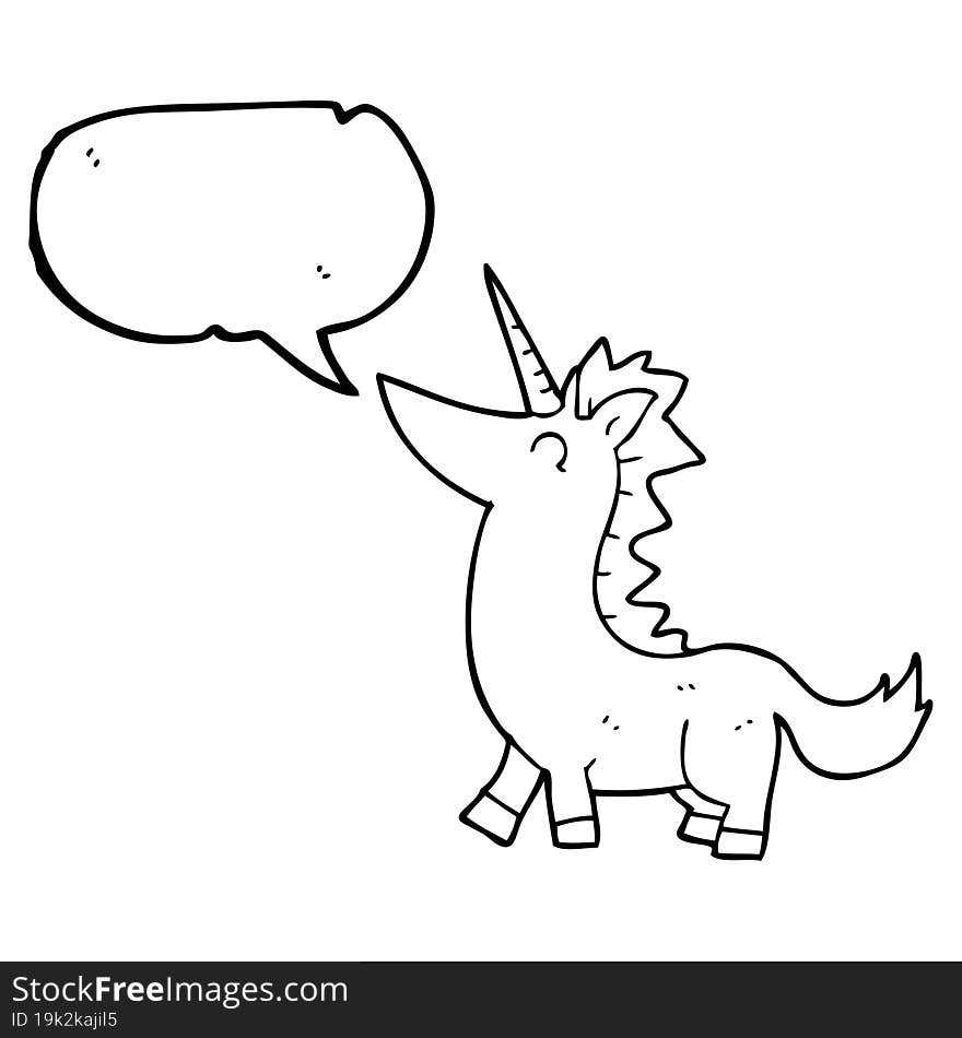 Speech Bubble Cartoon Unicorn