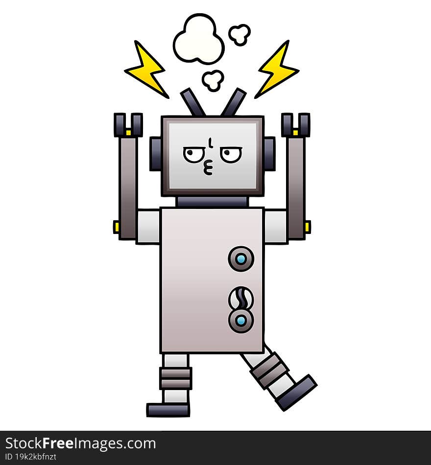 Gradient Shaded Cartoon Robot